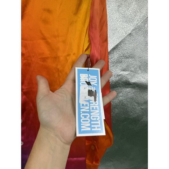 BRUCE GLENN PRISM SUNRISE SILK BUTTON UP SHIRT WOMENS XS NEW - Picture 4 of 12